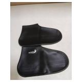 Waterproof Silicone Rubber Shoe Covers for Rain, Non-Slip Easy-handy Water Resistant Overshoes Outdoor Cycling Hiking Protectors Apply to Men, Women, Kids (Large, BLACK)