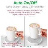 Coffee Mug Warmer with Auto Shut-Of Compact 17W Cup Warmer for Desk with Gravity Switch Electric Candle Warmer Plate for Jar Candles Keeps Coffee, Tea & Drinks Warm Safe & Durable (White)