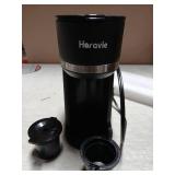 Horavie Mini Single Serve Coffee Maker for K Cup and Ground Coffee, Fast Brew One Cup Coffee Machine with Descaling Reminder and Water Window, 6 to 12 oz. Brew Sizes, Black