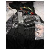 Ramede 9 Pcs Medieval Fairy Renaissance Costume Accessories for Women Elf Dresses Irish Witch Costume Outfit(X-Large,Black)