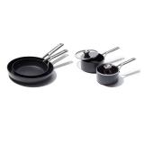 Professional Non-stick Cookware Set Missing Lids 8" & 10" Skillets, 2 Small Sauce Pans Retail $229