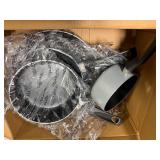 Professional Non-stick Cookware Set Missing Lids 8" & 10" Skillets, 2 Small Sauce Pans Retail $229