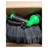 DTRK Garden Hose 5/8 in. x 100 FT Durable Water Hoses with 7 Function Hose Nozzle, Lightweight Kink-Free Flexible Garden Hoses, Extra Strength Fabric Yard Hose for Watering Cleaning Black