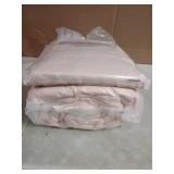 Anluoer Queen Comforter Set 7 Piece, Pink Bed in a Bag with Comforters, Pillow Shams, Pillowcases, Flat Sheet, Fitted Sheet