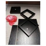 Gannyfer Desk Shelf Organizer - Wood Desktop Shelf, Freestanding Desk Hutch Office Decor, 3 Tier Storage Display Rack, Small Bookshelf with Metal Frame for Books/Plants/Toys (Black)