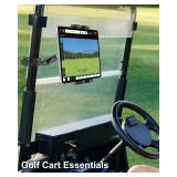 Woleyi Golf Cart Tablet Holder Mount, 360° Adjustable, Metal Wider Clamp Arm for ZGO/Club Car/Yamaha/Other Golf Carts, for 4.7-13" Device Like iPad Pro, Air, Mini, iPhone, Galaxy Tabs, Z Fold, Fire H