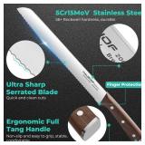 HAUSHOF Bread Knife with Sheath, 10-Inch Serrated Bread Knife for Homemade Bread, 5CR15M0V Premium Stainless Steel Bread Cutter with Gift Box for Mom Dad, Full Tang and Ergonomic Handle