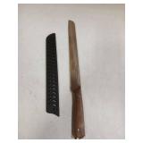 HAUSHOF Bread Knife with Sheath, 10-Inch Serrated Bread Knife for Homemade Bread, 5CR15M0V Premium Stainless Steel Bread Cutter with Gift Box for Mom Dad, Full Tang and Ergonomic Handle