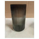GarDream Modern Grey Glass Vase-11 Inch Tall Ribbed Glass Cylinder Vases for Flowers, Bouquet, Desk, Dining Table, Shelf, Decorative Flower Vase for Centerpieces, Home Decor, Living Room, Wedding