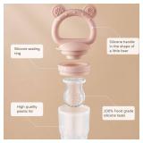 Silicone Baby Fruit Feeder with Mini Freezer Tray, Breastmilk Popsicle Molds for Baby Teething Relief, Fresh Food Feeder for Safe Infant Self Feeding, Extra Food Pouches - Pink 2pk