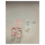 Silicone Baby Fruit Feeder with Mini Freezer Tray, Breastmilk Popsicle Molds for Baby Teething Relief, Fresh Food Feeder for Safe Infant Self Feeding, Extra Food Pouches - Pink 2pk
