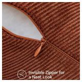 a moment Pack of 2 Decorative Chenille Throw Pillow Covers with Twill Cushion Covers for Sofa Living Room Couch Bed 12x20 Inch Rust