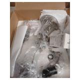 Rinweey Crystal Glass Table Lamp with USB C+A Ports & AC Outlet,White Clear Modern Bedroom Lamp,Silver Lamp for Living Room,Nightstand Lamp LED Bulbs Included,Single Silver