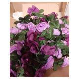 KHOYIME 9 Pack 72 FT Artificial Flower Garland, Fake Purple Roses Vines Silk Flowers Faux Plastic Outdoor Hanging Floral Ivy Garland Decoration for Wedding Arch Bedroom Home Wall Backdrop Room Decor