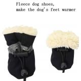 YAODHAOD Dog Shoes for Winter, Dog Boots & Paw Protectors, Fleece Warm Snow Booties for Puppy with Reflective Strip Anti-Slip Rubber Sole for Small Medium Size Dogs, Size 5: 1.9"x1.5" (L*W), Black