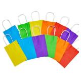 SUNCOLOR 24-Pack Rainbow Gift Bags with Handles, 8" Multi-Color Paper Party Favor Bags for Goodies. Birthdays, Events, Classrooms & Celebrations