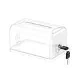 Uniclife Acrylic Donation Box for Fundraising, Clear Suggestion Box with Slot and Lock, Desktop Ballot Boxes Tip Jar, Plastic Storage Container for Voting Comment Collection, 7.3" x 4.5" x 3.9" ( Miss