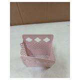 zeyce Magnetic Pen Holder, Mesh Metal Strong Magnet Dry Erase Marker Holder Pencil Organizer Small Items Basket for Refrigerator, Whiteboard, Locker Accessories-Pink (Bent) - Retail: $6