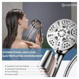 6-Mode High Pressure Handheld Shower Head Set, Consumer Reports Recommended HOPOPRO High Flow Hand Held Showerhead with 59 Inch Hose Bracket Teflon Tape Rubber Washers - Retail: $24