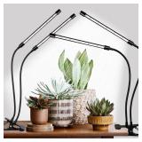 Black Grow Lights for Indoor Plants, 168 LEDs Clip Plant Lights, Full Spectrum LED Plant Growing Lamps with Flexible Gooseneck 4/8/12/18H Timer, 3 Spectral Modes, 10 Dimmable Levels, 2Head x 2 Pack - 