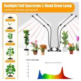 Black Grow Lights for Indoor Plants, 168 LEDs Clip Plant Lights, Full Spectrum LED Plant Growing Lamps with Flexible Gooseneck 4/8/12/18H Timer, 3 Spectral Modes, 10 Dimmable Levels, 2Head x 2 Pack - 