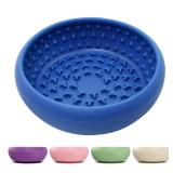 CNMSGM Dog Lick Bowl, BPA-Free Silicone Slow Feeder Lick Mat for Small and Medium Dogs, Non-Slip & Dishwasher Safe (Dark Blue,L) - Retail: $14
