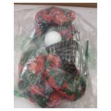 MJFloria Artificial Hanging Flowers with Baskets for Winter Christmas Decor, Fake Silk Red Hanging Daisy Orchid Flowers Plants, Faux Flower Centerpieces for Home Indoor Outdoor Garden Patio - Retail: 