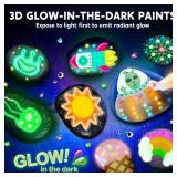 Rock Painting Kit- Glow in The Dark Rock Kit, Arts and Crafts for Kids Ages 6-12, Art Supplies Toy , Kids Craft Paint Kits, Arts & Crafts for Boys Girls Birthday Party Gift Toy - Retail: $20