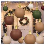 Jetec 12 Packs Giant Christmas Inflatable Balls Ornament 24/18/9 Inch Large Xmas PVC Inflatable Balls Bulk Neutral Christmas Blow up Ornaments for Xmas Holiday Outdoor Indoor Yard Decor