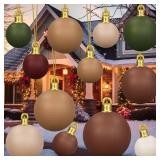 Jetec 12 Packs Giant Christmas Inflatable Balls Ornament 24/18/9 Inch Large Xmas PVC Inflatable Balls Bulk Neutral Christmas Blow up Ornaments for Xmas Holiday Outdoor Indoor Yard Decor