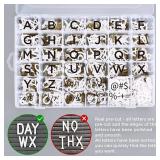 Double Sided Felt Letter Board with Letters - Pre Cut & Sorted 725 letters with Stand, Cursive Style Letters, Big Letters, Plastic Organizer, Tabletop Display, Rustic Farmhouse Wall Decor - Retail: $2