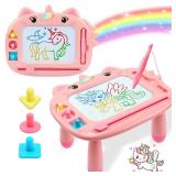 Unicorn Toddler Girl Toys Age 3-5, Colorful Magnetic Drawing Board, Learning Toy for 3 4 5 Year Old Baby, Portable Magna Kids Doodle Travel Essentials, Mess-Free Etch Sketch, Christmas Birthday Gifts 