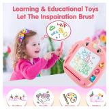 Unicorn Toddler Girl Toys Age 3-5, Colorful Magnetic Drawing Board, Learning Toy for 3 4 5 Year Old Baby, Portable Magna Kids Doodle Travel Essentials, Mess-Free Etch Sketch, Christmas Birthday Gifts 