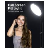 Weilisi 10.5" Ring Light with 69" Tripod Stand and Phone Holder Kit, Full-Screen Zoom Lighting for Video Recording, Makeup, Live Stream, Dimmable LED Selfie Ring Light Tripod for iPhone with Remote - 