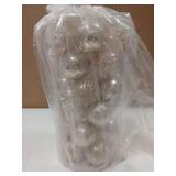 CristBest 30ct Christmas Ball Ornaments-60mm/2.36" Shatterproof Clear Plastic Xmas Balls Baubles Set with Stuffed Delicate Sparkling, Hanging Christmas Tree Decorations(Champagne Gold) - Retail: $24