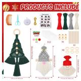 Suncalla 12 Set DIY Christmas Macrame Gnomes Santa Claus Kit DIY for Christmas Tree Decor Xmas Tree Hanging Ornament Kit Handmade Products for Beginners Adult Crafts Instructions Included - Retail: $1