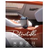 LISEN Retractable Car Charger, for Gifts for Him Her, 69W Cars Adapter USB C Fast Charger for iPhone 17-12, Car Accessories Gadgets for Men, Anniversary Birthday Gifts for Men Women, for Samsung - Ret