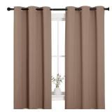 NICETOWN Window Treatment Thermal Insulated Solid Grommet Blackout Curtains/Drapes for Bedroom (Set of 2 Panels, 42 by 63 Inch, Cappuccino) - Retail: $23