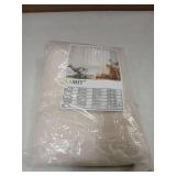 LAMIT Natural Linen Boho Curtains 80 inch Length 2 Panels, Cream Ivory Light Filtering Semi Sheer Panels Back Tab and Rod Pocket Neutral Drapes for Bedroom/Living Room, 34 x 80 Inch - Retail: $27