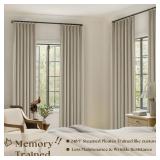 Burlywood Birch Pinch Pleated 105 Inch Linen Blackout Curtains 2 Panels for Living Room Bedroom Thermal Insulated 100% Black Out Linen Drapes with Liner Room Darkening Window Curtains 40x105 Taupe - R