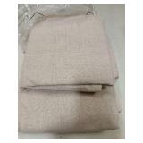 100% Blackout Curtains 84 Inch Length 2 Panels Set Farmhouse Style for Bedroom Windows/Living Room Thermal Insulated Neutral Boho Drapes Linen Blend Natural Ivory 7ft Long Hook Belt Pleated/Back Tab -