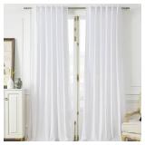 Timeper Velvet Curtains 96 inches 2 Panels, Snow White Curtains for Bedroom Living Room Thermal Insulated Luxury Super Soft Window Drapes,Back Tab & Rod Pocket,W52 x L96 inches