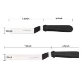 PUCKWAY Angled Icing Spatula, Stainless Steel Offset Spatula, Cake Spatula Set of 2 Black 6, 8 inch Blade - Retail: $10