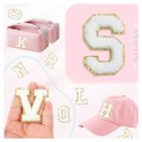 MXCOIRTP Self-Adhesive Chenille Letters Patches, 26PCS White Letter Stickers on Patches Varsity Letter Patches for Clothing Jackets Backpacks Hats Repair Alphabet Embroidered Applique - Retail: $8