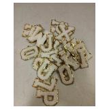 MXCOIRTP Self-Adhesive Chenille Letters Patches, 26PCS White Letter Stickers on Patches Varsity Letter Patches for Clothing Jackets Backpacks Hats Repair Alphabet Embroidered Applique - Retail: $8