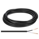 PATIKIL 15Ft 18/2 PVC Covered Wire, 300V SVT Round Lamp Cord Insulated Heat Resistant Electronical Flexible Cable for LED Lamp Wire Audio Cable Speaker, Black, UL Listed - Retail: $11