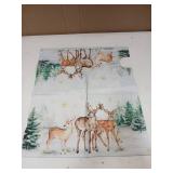 Winter Mailbox Cover 21" X 18" Deer Christmas Tree Magnetic Mailbox Wraps Standard Size Post Letter Box Cover for Outdoor Decoration Garden Decor - Retail: $10