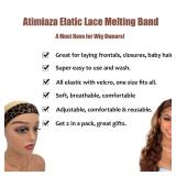 Atimiaza 3 Pcs Elastic Bands for Wigs - Lace Melting, Edge Wrap to Lay Edges (Silver, Leopard, Black Pack) - Retail: $5