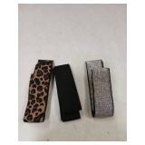 Atimiaza 3 Pcs Elastic Bands for Wigs - Lace Melting, Edge Wrap to Lay Edges (Silver, Leopard, Black Pack) - Retail: $5