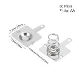 uxcell 50 Pairs AA Battery Positive Negative Conversion Spring Contact Nickeling Plate 13.5mmx11.5mm - Retail: $10